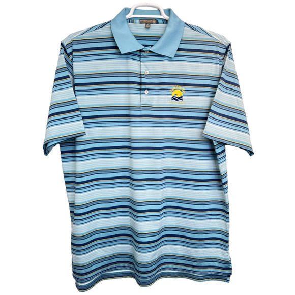 Peter Millar Other - Peter Millar Golf Shirt Blue XL Summer Comfort Short Sleeve Stripes Performance